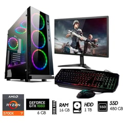 AMD CORP - COMPUTADORA PC GAMER RYZEN 7-5700X Ram16GB HDD1TB+SSD 480GB GTX 1660 6GB M 27"