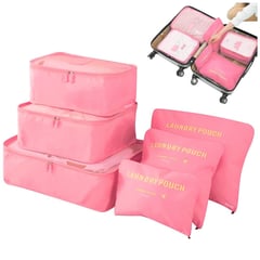 MINARI - Set Organizadores Maleta Bolsas Impermeable para Viaje 6PCS Rosa 92B