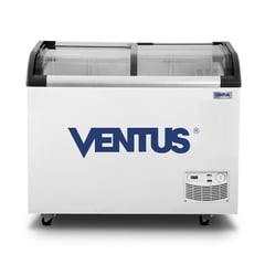 VENTUS - Congeladora Tapa Vidrio Curvo CTV-220Q Blanco 220L