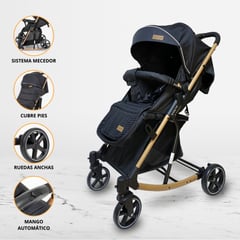 BABY HAPPY - Coche Cuna con Mecedora para Bebé »MADRID» Black