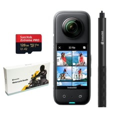 INSTA 360 - Cámara Insta360 X3 SelfieStick 114CM Memoria 128GB Kit Motociclista