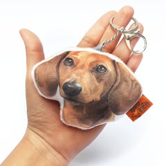 QALA DISEÑO - Llavero hecho a mano - - Perro Salchicha Dachshund