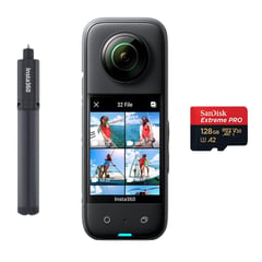 INSTA 360 - Cámara Insta360 X3 + Selfie Stick Tripode 105 CM + Memoria 128GB