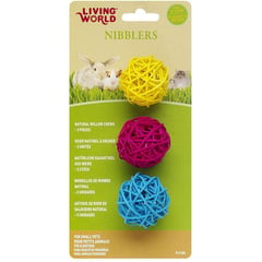 LIVING WORLD - Juguete masticable bolas de mimbre roedores -