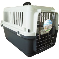 PET MODE - Kennel jaula transportadora para perros l50 - gris y beige