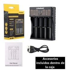 LIITOKALA - Cargador baterias pila recargable li 402 aa aaa 18650 14500