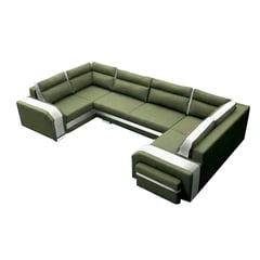 HOME PREMIUM - Seccional Anastasia + Puff Verde.