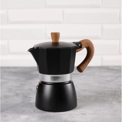 IRIS - Cafetera Moka negra para 3 tazas de café espresso