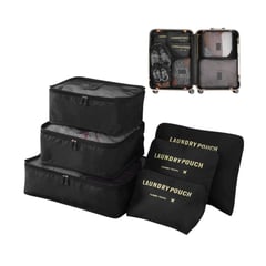 GENERICO - Set Organizadores de Maleta Bolsas Impermeable para Viaje 6PCS Negro