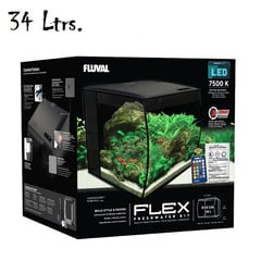 GENERICO - Acuario Fluval Flex Kit de 34 litros, con cristal frontal concavo,  Hagen