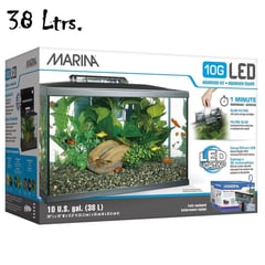 GENERICO - Acuario Marina 10G LED, Kit de 38 lt. 51.3x26x 32.8 cm Hagen