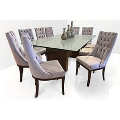 DMUEBLES - Juego De Comedor 10 Sillas Glassy. Gris