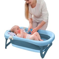 BABY KITS - BAÑERA PLEGABLE CON TERMOMETRO DIGITAL JELLY AZUL