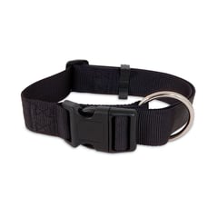 PETMATE - Collar Nylon Ajustable para Perro Negro 1"x16-26"