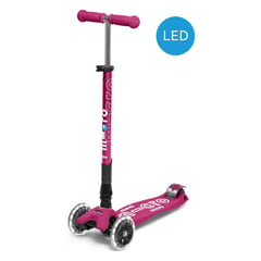 MICRO - Scooter Maxi Deluxe Foldable LED Berry Red