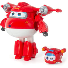 SUPER WINGS - Figura Transformable Jett con Avión Mascota