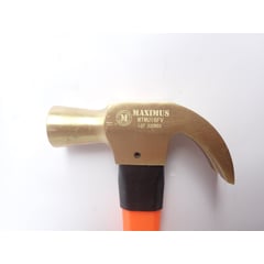 M MAXIMUS TOOLS PROFESSIONAL - MARTILLO DE UÑA DE BRONCE ANTICHISPA DE 16 oz. MANGO FIBRA DE VIDRIO