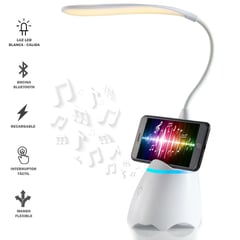 SASHIJA - Lámpara LED de Escritorio con Bluetooth Porta Celular Blanco Y52