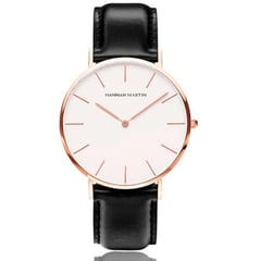 HANNAH MARTIN - RELOJ ACERO ORO ROSA DE CUERO SHEFFIELD HOMBRE