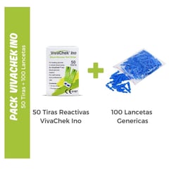 GENERICO - PACK VIVA CHEK INO: 50 TIRAS Y 100 LANCETAS