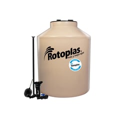 ROTOPLAS - TANQUE PARA AGUA DE 1,100 LTS COLOR ARENA CON KIT DE ACCESORIOS