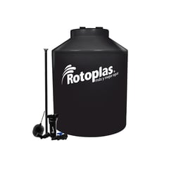 ROTOPLAS - TANQUE PARA AGUA DE 1,100 LTS COLOR NEGRO CON KIT DE ACCESORIOS