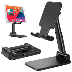 MINARI - Soporte de Celular Ajustable Plegable para Escritorio Negro C07