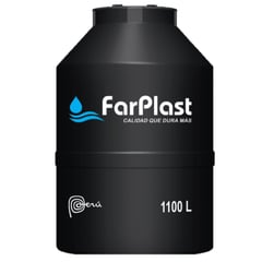 FARPLAST - TANQUE PARA AGUA DE 1,100 LTS NEGRO CON ACCESORIOS