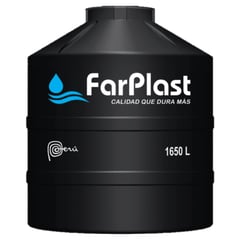 FARPLAST - TANQUE PARA AGUA DE 1,650 LTS NEGRO CON ACCESORIOS