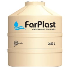 FARPLAST - TANQUE PARA AGUA DE 2,600 LTS ARENA CON ACCESORIOS