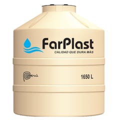 FARPLAST - TANQUE PARA AGUA DE 1,650 LTS ARENA CON ACCESORIOS