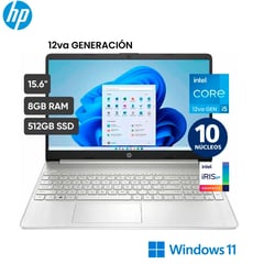 HP - Laptop 15.6" Intel Core i5-1235U- 12VA GENERACION 10 núcleos 8GB 512GB SSD 15-DY5000LA