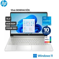 HP - Laptop HP 15.6" Intel Core i5-1235U- 12VA GENERACION 10 núcleos 8GB 512GB SSD 15-DY5000LA