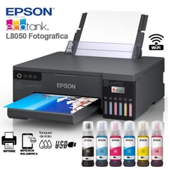 EPSON - Impresora fotográfica L8050 EcoTank WiFi PVC/CD 6 Colores