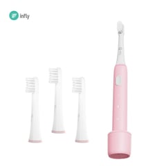 INFLY - - Cepillo dental eléctrico recargable por USB P20A Rosa - Incluye set de repuestos