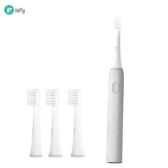 INFLY - - Cepillo dental eléctrico P60 Gris Set de repuestos