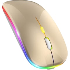IMPORTADO - Mouse Bluetooth Recargable Dual con LUZ LED RGB - GD