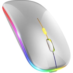 PREMIUM - Mouse Bluetooth Recargable Dual con LUZ LED RGB - SR