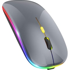 IMPORTADO - Mouse Bluetooth Recargable Dual con LUZ LED RGB - GY