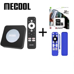 MECOOL - KM2 Plus Android TV 11 + Funda azul + Memoria 32GB Kingston