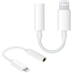 GENERICO - Adaptador audifonos jack para iphone lightning a 3.5mm blanco