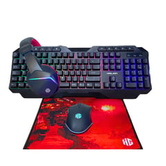 HALION - Kit gamer hunter 4 en 1 : audífono + teclado + mouse + pad