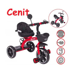 EBABY - Triciclo Cenit a Pedal con Porta Biberon y Espejo 382 Rojo1