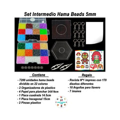 GENERICO - Hama Beads Set Intermedio 22 Colores