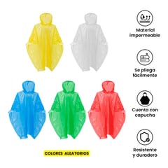 CC GROUP - Poncho Impermeable Protector contra la Lluvia - Aleatorio 2 Unidades