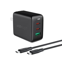 ACEFAST - Cargador Pared PD 65W 3 puertos (USB-C+USB-C+USB-A)