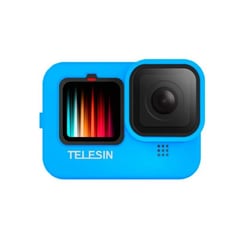 TELESIN - Case De Silicona Azul Para Gopro Hero 12. 11. 10. 9