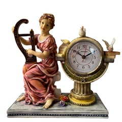 Derby - Reloj de Mesa Vintage Mujer con Arpa 25x25x7cm