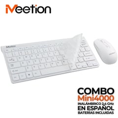 MEETION - Kit Inalámbrico Teclado y Mouse Combo Incluye Baterías - WH