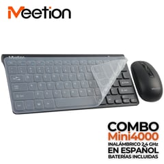 MEETION - Kit Inalámbrico Teclado y Mouse Combo Incluye Baterías - BK